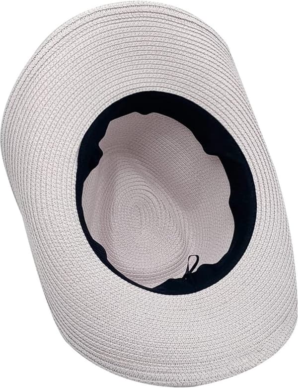 Stråcowboyhat til mænd og kvinder, bredskygget western solhat, pakbar Panama strandhat til sommer