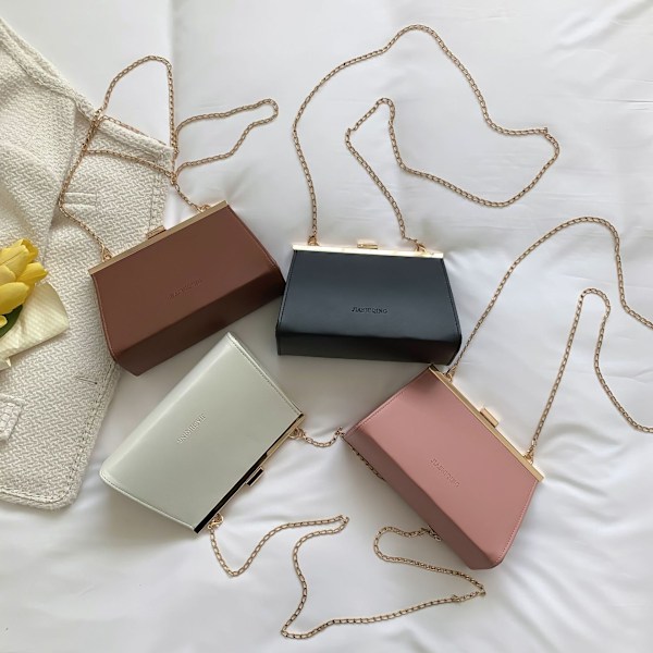 Personlig, nisch, clip-on, stor kapacitet kedja, enkel axel crossbody, damväska, enkel pendlarväska brown