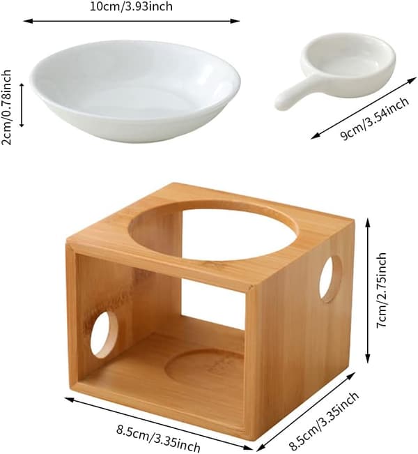 Eterisk oljebrenner i tre, aromaterapioljebrenner, voksvarmerdiffuser med telysholder for hjem, bursdag, bryllupsdekorasjon