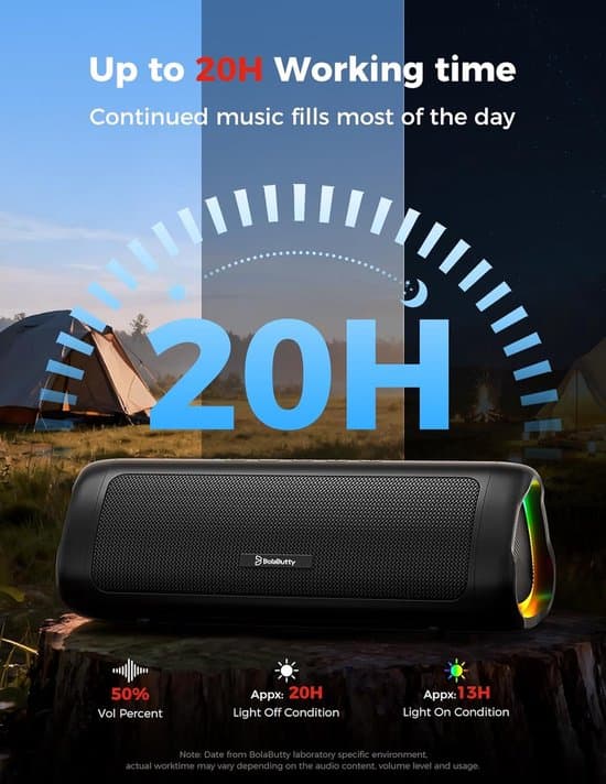 Bærbar Bluetooth-høyttaler | IPX5 Vanntett | 20 timers spilletid | HD-lyd | TWS-paring