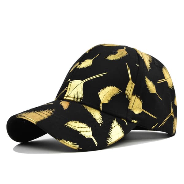 Golden Leaf printed cap koreansk stil bronzing cap Student Peaked Cap Dome Solhatt Partihandel Cp8334Khaki Adjustable