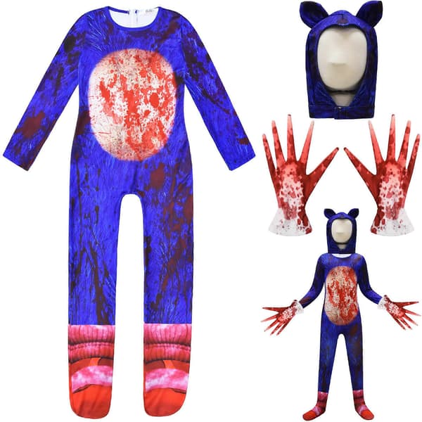 Halloween kostumer Sonic feriefest karakter model jumpsuit 1930 140cm