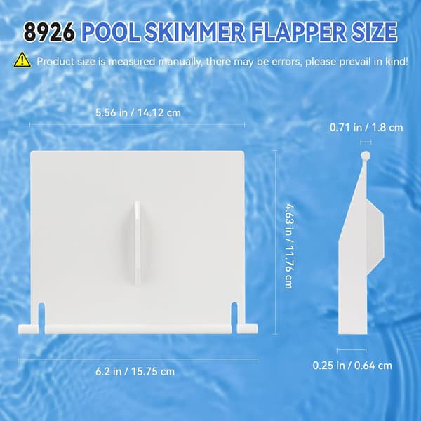 8926 Bassengskimmerklaff, overløpsklaff for Hydrotools Olympic Skimmere