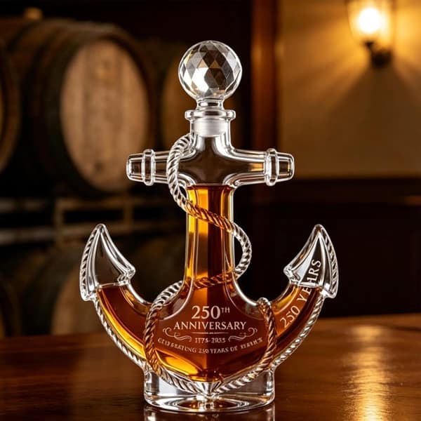 Maritim Whiskeykaraffel, 350 ml 250-års Bourbon Dekanter Dekor Minnesmerke
