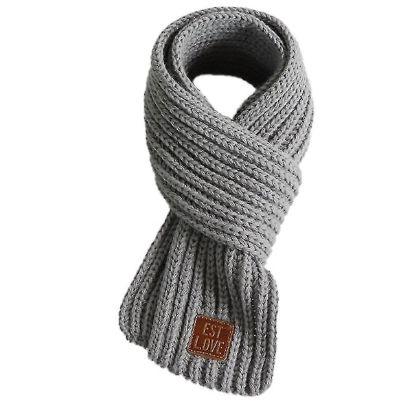 Småbarn Barn Halsduk Pojkar Flickor Vinterstickade Varma Halsdukar Hals Warmer_mi grey