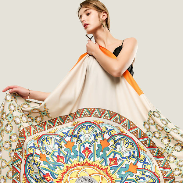 Comfort Dam Scarf Shawl 2022 Spring and Autumn Printing Casual Sun Protection ws874 Red 135*135