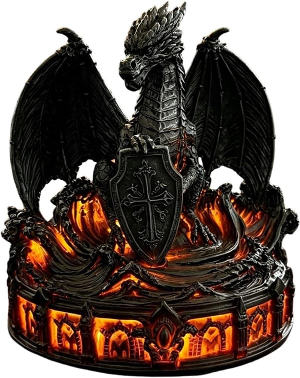 Drage Lampe Statue Lys Indretning, Gotisk Fantasy Boligindretning Gaver