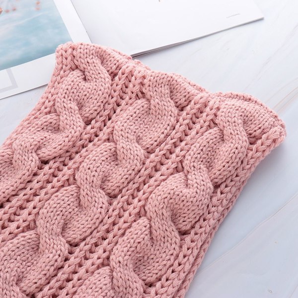 Stickad Scarf Tjock Sjal Cirkelkabel GRÖN