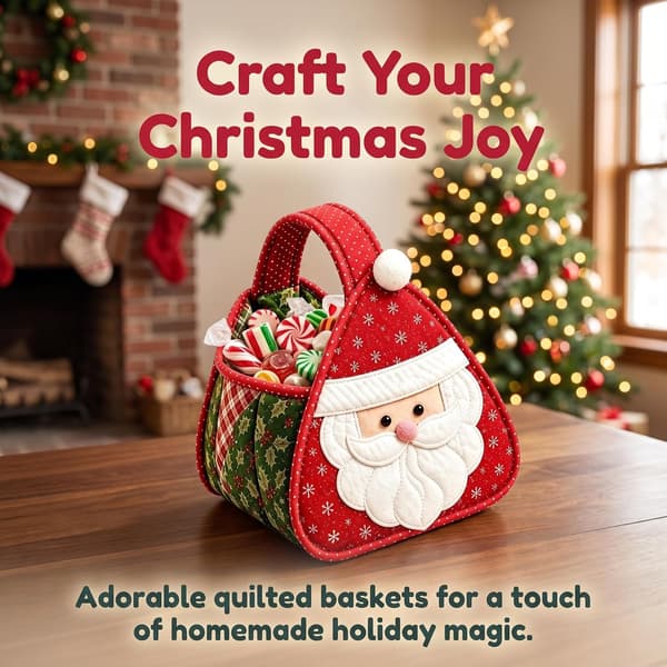 DIY Quiltet Julekurv Sæt Sød Julemand & Venner Indretning