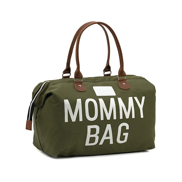 Mammaväska skötväska Multifunktionell resehandväska med stor kapacitet Khaki Green With urine pad