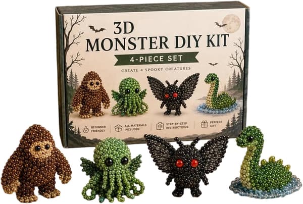 4 st djurpärlor DIY Tiny 3D pärlkit djur DIY kit designer pärlor och hantverk med instruktioner (4 st-D) 4Pcs-D