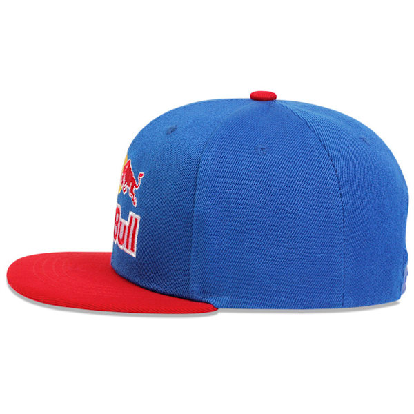 Hiphop-hatt med platt kant för män och kvinnor, all broderad sporthiphophatt, universal fyra säsonger blue