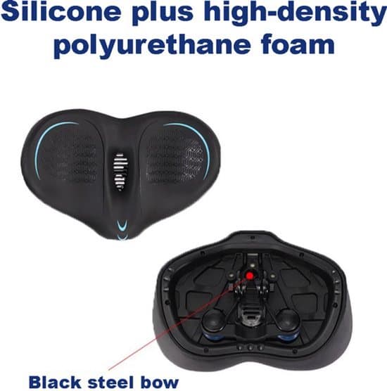 Cykel sadel - Ekstra bred - Komfortabel - Unisex - Sort