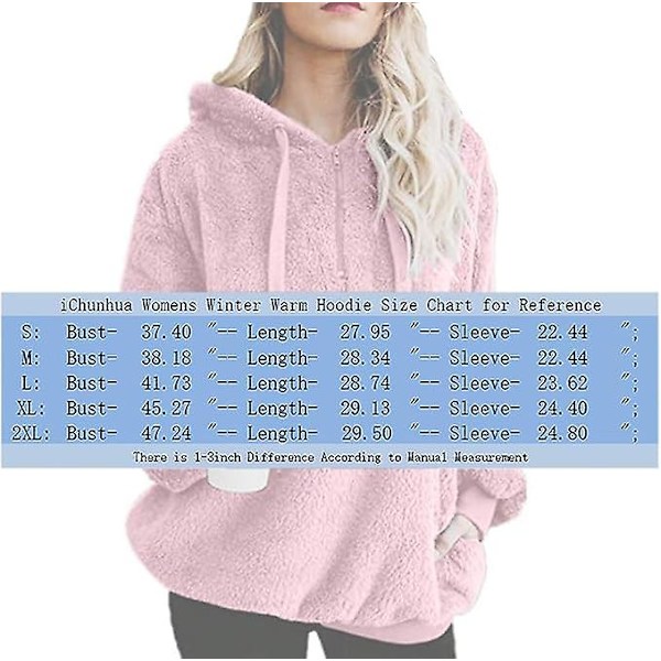 Dam Casual Sherpa Fuzzy Jumpers Fleece hoodie Sweatshirt med fickor grey L