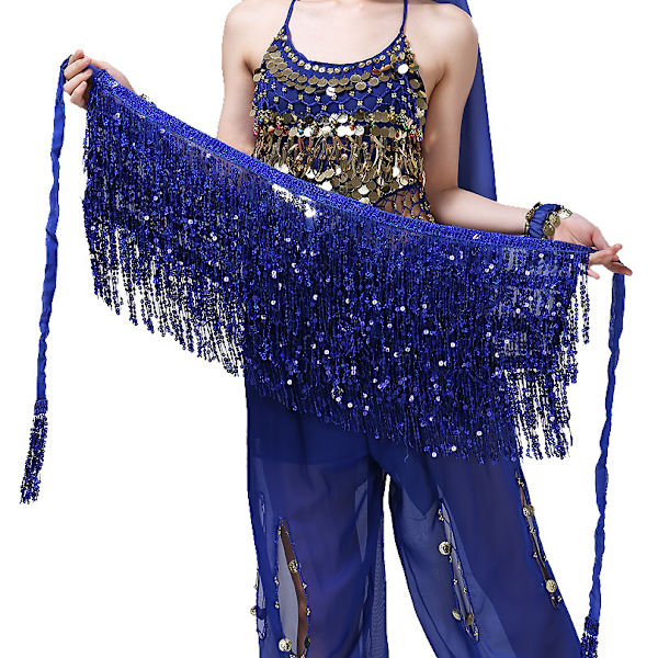 Boho Sequin Tofs Höfthalsduk Kjol dark blue