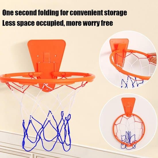 Minibasketkorg - Inomhusbasket - Barnlek - Tyst drift - 34 cm diameter - Orange