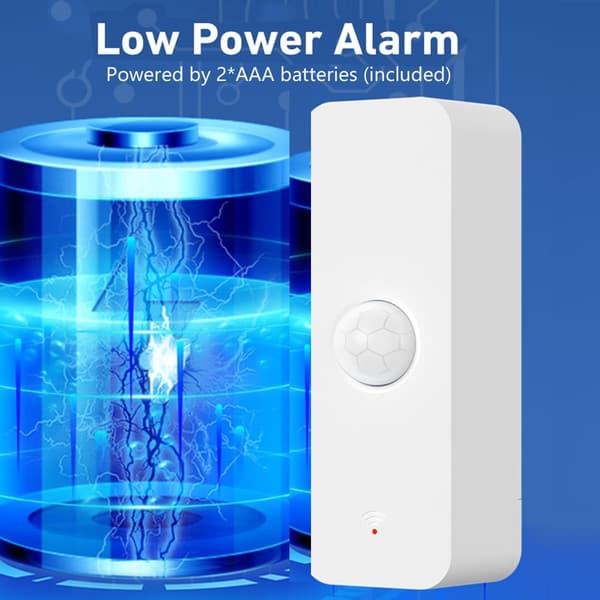 WiFi PIR Rörelsesensor, Smart Trådlös Rörelsedetektor med Appaviseringar, Hemmasäkerhetssensor, Ingen Hub Krävs, Fungerar med Alexa