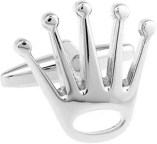 Klassiska Manschettknappar Manschettknappar Knappar Krona Modellering Design Nyhet Manschettknappar (2 Par, Silver)