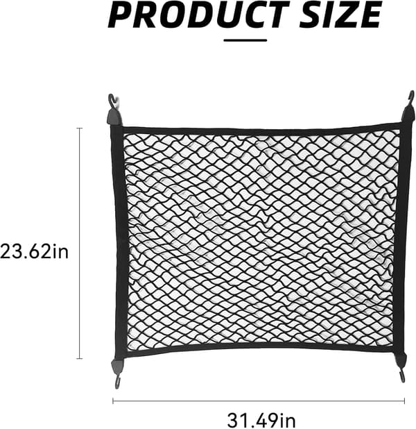 Elastisk lastnet til SUV, justerbare elastiske bagagerumsnet med krog universel til SUV - Organizer 32\" x 24\" strækker sig til 63\"x43\", lastbilslad