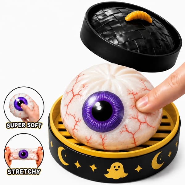 Halloween Spooky Ghost Dumpling, Dumplings Squish med Steamer Stressbolde Stressaflastning Fidget Sensorisk til Helligdags- og Fødselsdagsgaver