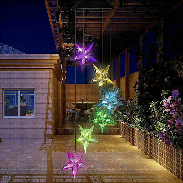 Solar LED Utomhus  Moon Wind Chime Present Mamma Mormor Star