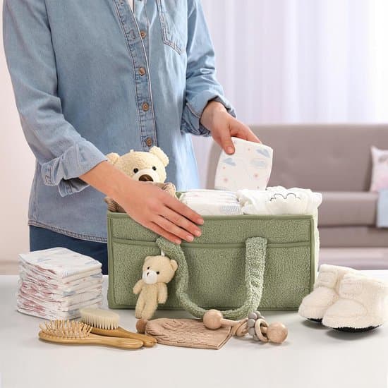 Ble-caddy-organizer til puslebord, opbevaringskurv til vådservietter, gave til babyshower, bil-organizer, pusleplads-organizer, bærbar opbevaring
