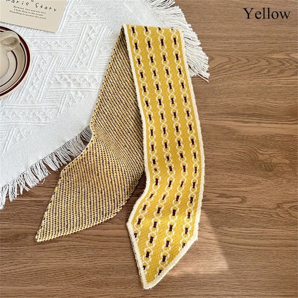 Liten Scarf Stickad Sjal Scarf GUL yellow