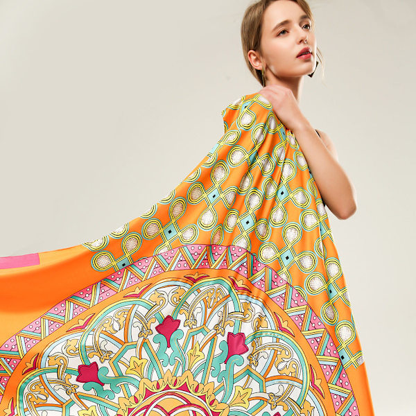 Comfort Dam Scarf Shawl 2022 Spring and Autumn Printing Casual Sun Protection ws874 Red 135*135