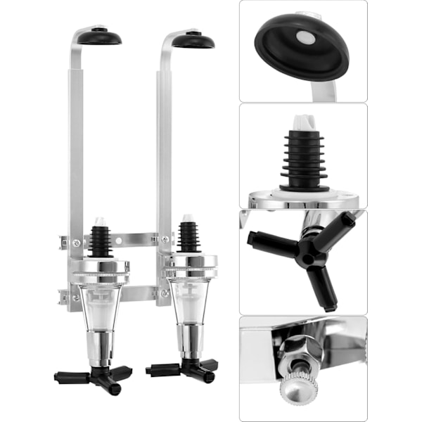 Väggmonterad alkoholdispenser - Aluminiumlegering - 2 munstycken - Lätt att installera