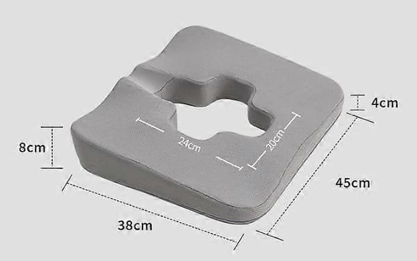 Premium Anti-trycksårskudde - Lindring av liggsår med T-formad öppning, triangulär lutningsdesign, hälsovårdande stolsdyna Grey