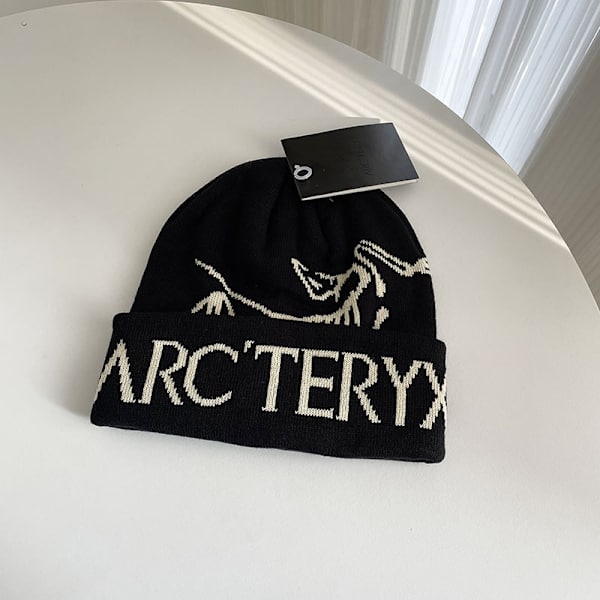 Arcteryx Utomhus Höst Och Vinter Varm Ski Öronskydd Vild Mode Stickad Mössa black