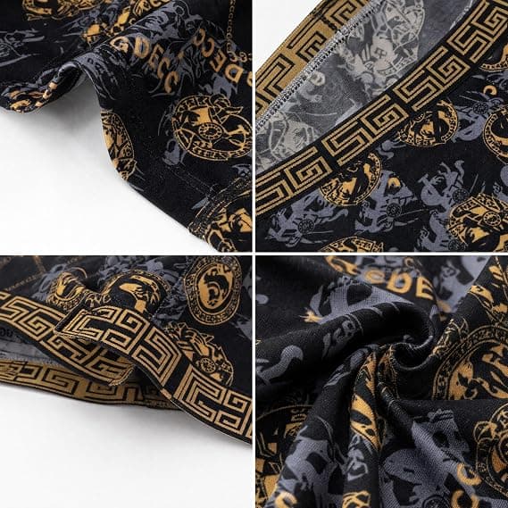 Silkebløde strækbare mønstrede boxershorts til mænd Komfortabel hele dagen XL XL