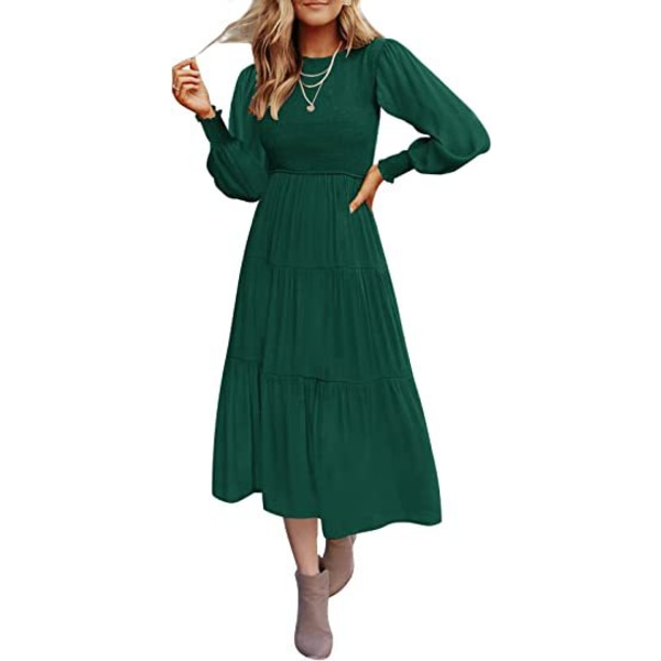 Kortärmade maxiklänningar för kvinnor dark green XL