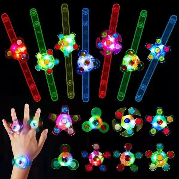 4-pack LED fingertoppsarmband Dye Party Pop Spinners Gyro watch