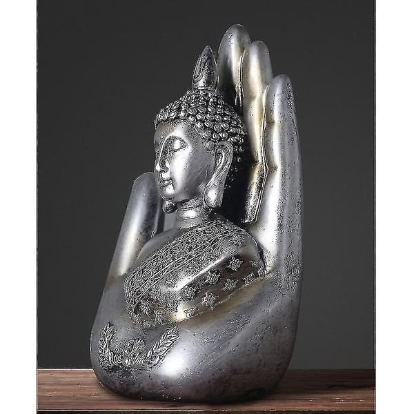 Harts Palm Buddha Staty Heminredning För Hall, Sovrum, Guld Fs Fs