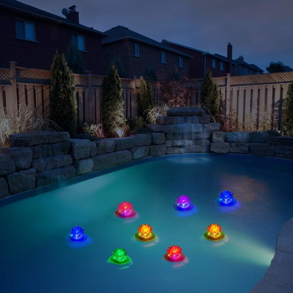 Solar Pond Lights Vattentät LED RGB Solar Floating Lights Butterfly