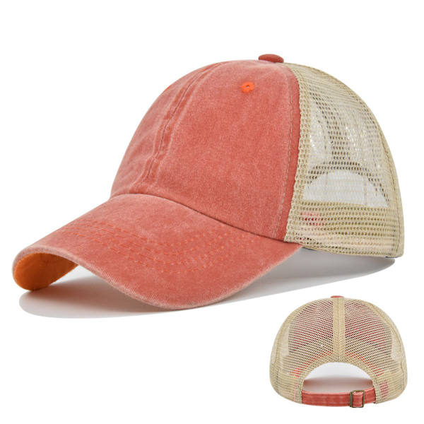 Enfärgad cap Peaked Cap Mesh Cap Solhatt Glänsande Cap Custom Logo Partihandel Cl7357RoseRed Adjustable