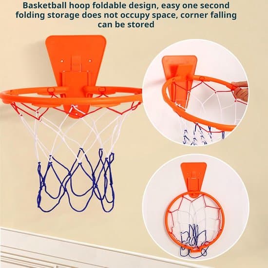 Minibasketkorg - Inomhusbasket - Barnlek - Tyst drift - 34 cm diameter - Orange