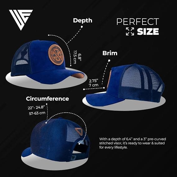 Tucker-hatte til mænd - Mesh-bagside kasket kvinder baseballhat 5-panel - Fantastisk baseball snapback-lukning mørkeblå Dark blue