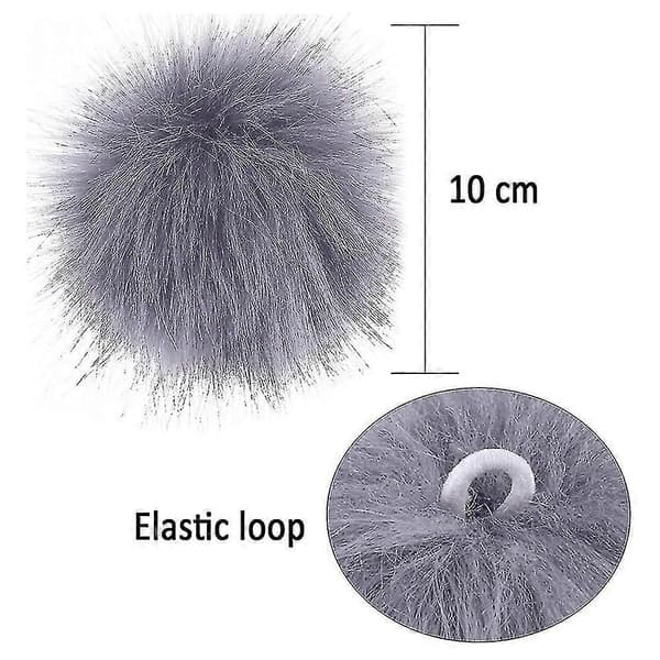 20 Stykker DIY Kunstig Ræv Pelspuder med Elastisk Sløjfe til Huer, Nøgleringe, Halstørklæder, Handsker, Tasker, Tilbehør