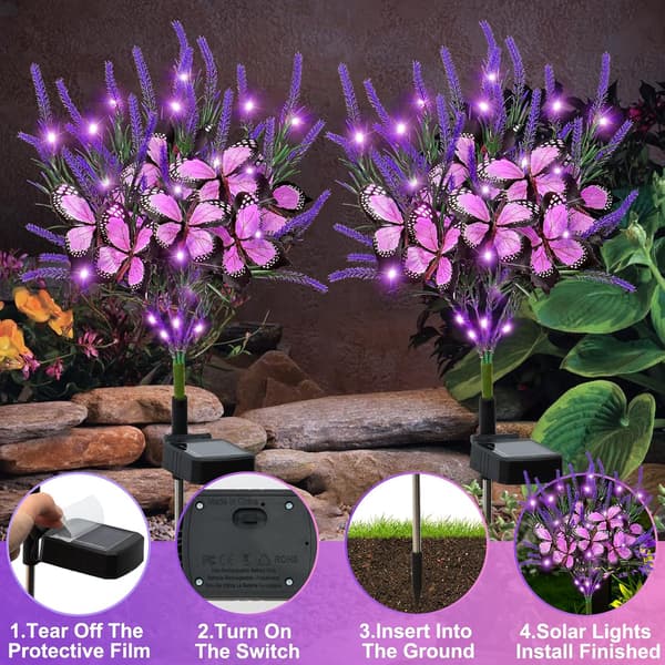Solcellslampor för trädgården 4-pack Solcellsblommor Utomhus