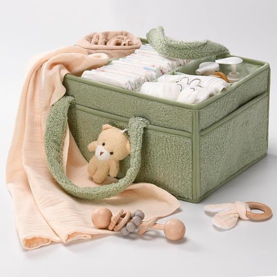 Ble-caddy-organizer til puslebord, opbevaringskurv til vådservietter, gave til babyshower, bil-organizer, pusleplads-organizer, bærbar opbevaring