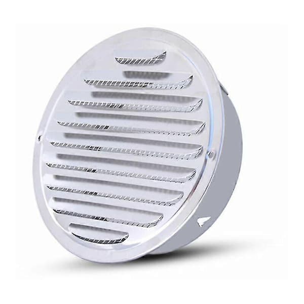 80 mm ventilationsrist - Rund ventilationsrist, ventilationshul i rustfrit stål, ventilation med net, rund udstødningsrørsventilation Gr