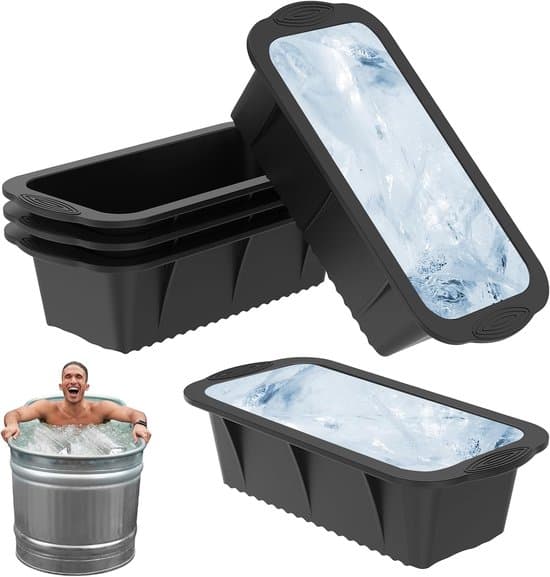 5 stk. store isterningforme Ekstra store forme til isbade Let at frigive Genanvendeligt silikonemateriale til kølende isbade, camping og picnics