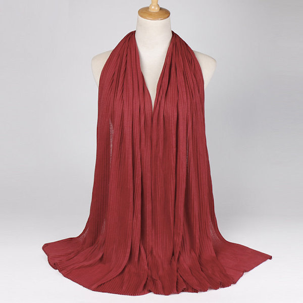 Scarfsjal för kvinnor 2022 höst och vinter Monokrom merceriserad bomull veckad 1# bright red wine 180cm