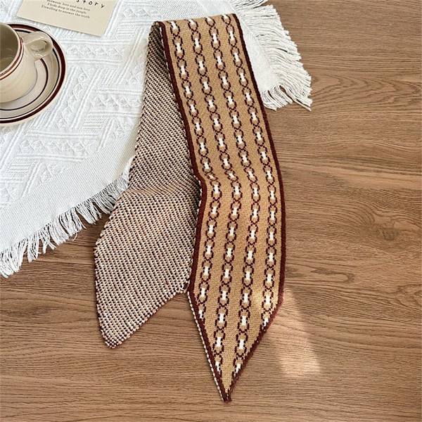 Liten Scarf Stickad Sjal Scarf KHAKI khaki