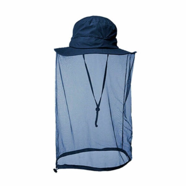 Skyddande solhatt för vandring Outdoor Beehive Mesh Mygghjälm För fiske Blue