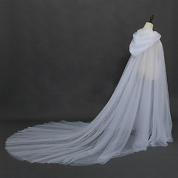 Bröllopshuva Kappa Lång rygg Bröllop Cape White