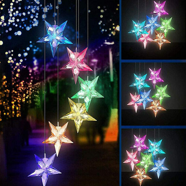 Solar LED Utomhus  Moon Wind Chime Present Mamma Mormor Star
