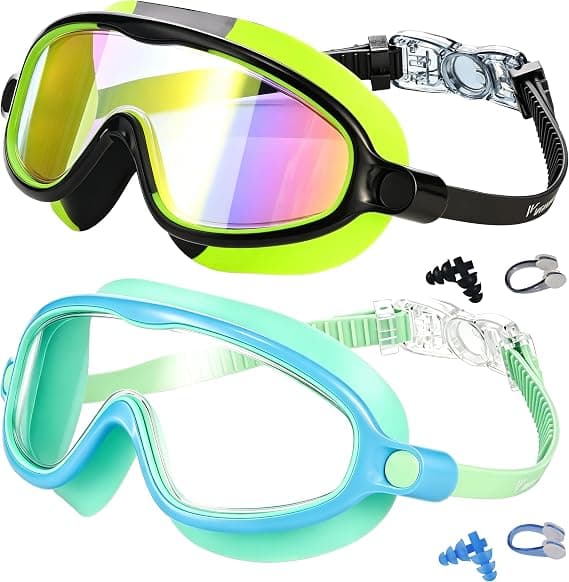 Simglasögon 2-pack Anti-Fog UV-skydd Poolvatten Barn Simglasögon för 3-15 år